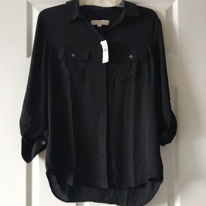 Black Loft button up blouse
